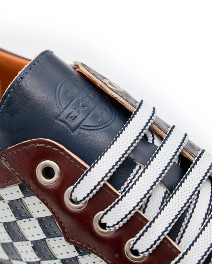 Heritage Sneaker Woven Calfskin Navy