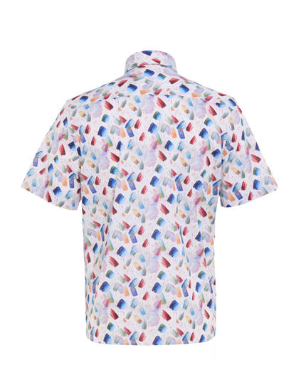 Multi Stroke Abstract Print S/S Button Down