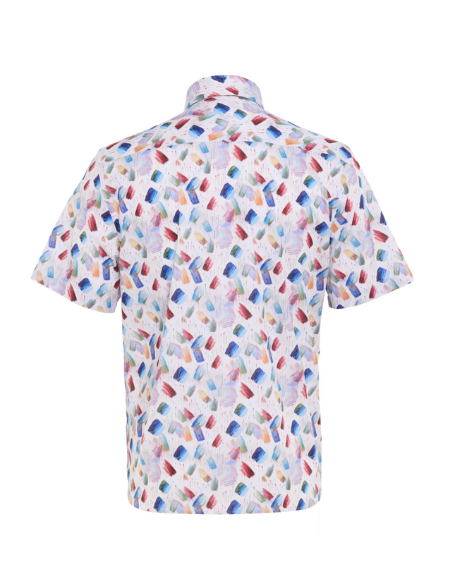 Multi Stroke Abstract Print S/S Button Down