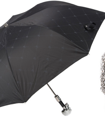 Swarovski Crystal Skull Head Folding Umbrella