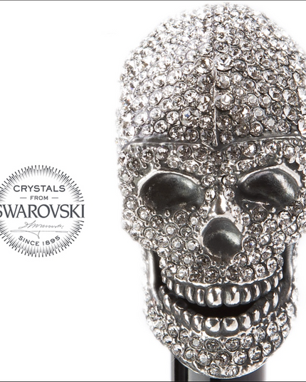 Swarovski Crystal Skull Head Folding Umbrella