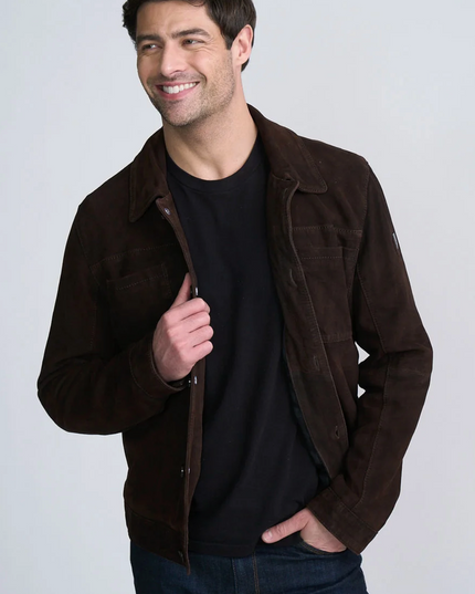 Yukon Dark Chocolate Suede Shirt Jacket