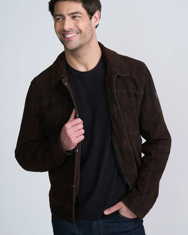 Yukon Dark Chocolate Suede Shirt Jacket