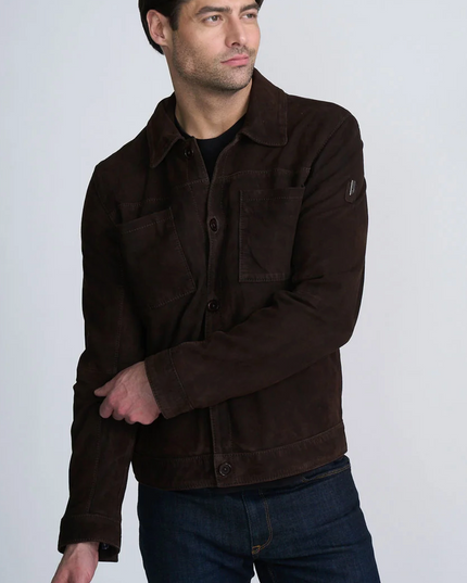 Yukon Dark Chocolate Suede Shirt Jacket