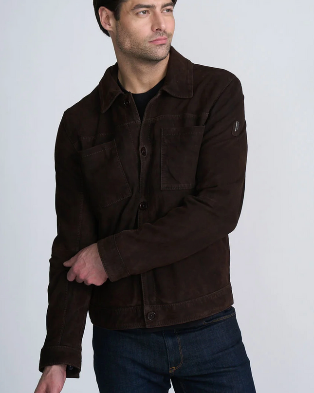 Yukon Dark Chocolate Suede Shirt Jacket