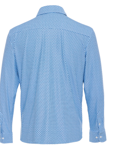 Indigo Octagon Pattern Sport Shirt