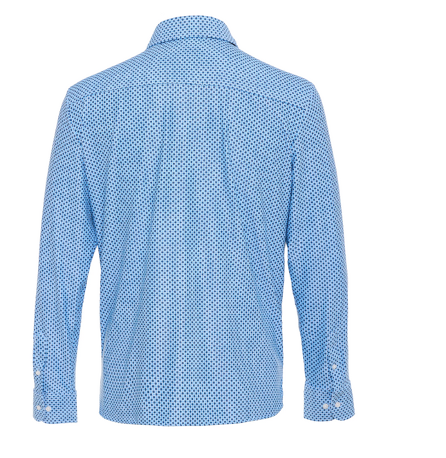 Indigo Octagon Pattern Sport Shirt
