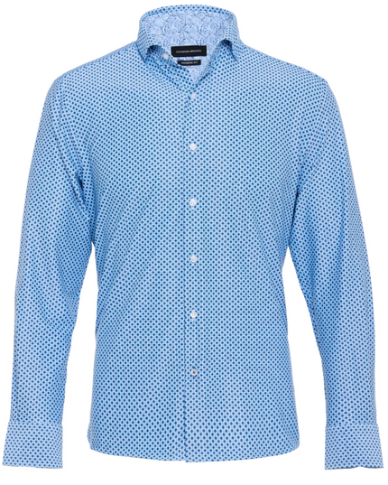 Indigo Octagon Pattern Sport Shirt