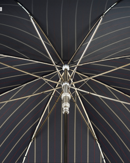 Striped Umbrella with Silver Monkey Handle
