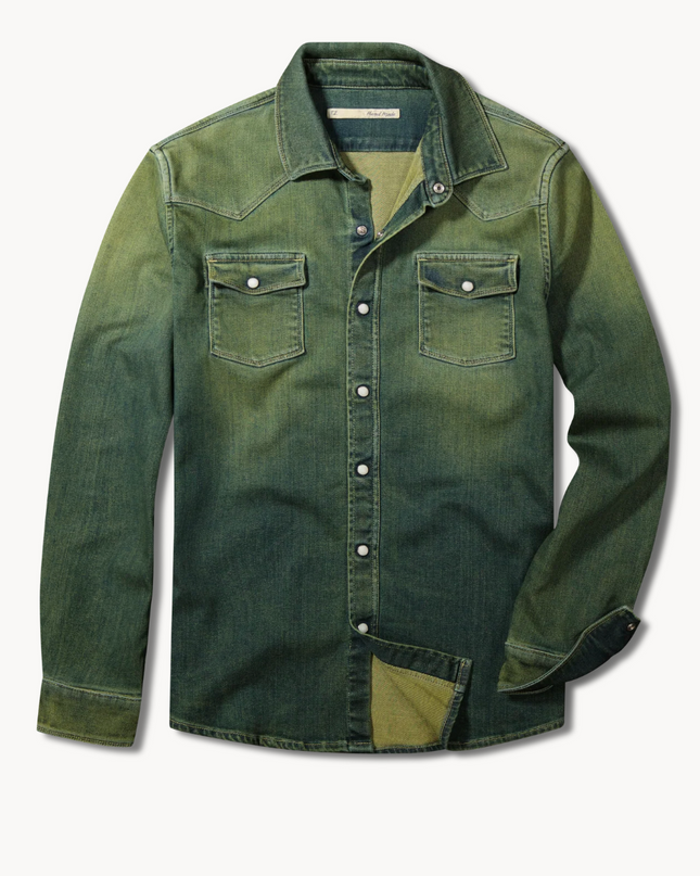Men's Roper Denim Snap Shirt/Shacket - Avocado