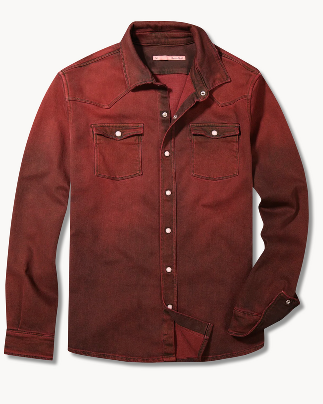 Men's Roper Denim Snap Shirt/Shacket - Bordeaux