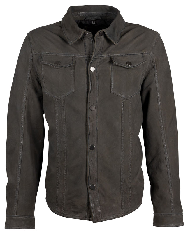 Mauritius Leather, brown leather jacket, soft nubeck lambskin leather jacket, men's leather jacket, spring jacket. Mackinac Island boutique