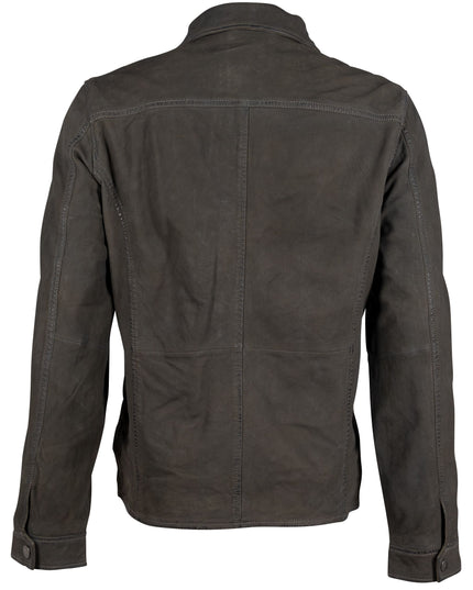 Mauritius Leather, brown leather jacket, soft nubeck lambskin leather jacket, men's leather jacket, spring jacket. Mackinac Island boutique