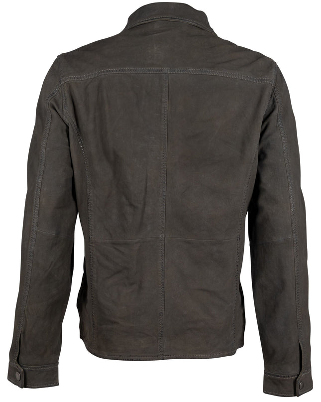 Mauritius Leather, brown leather jacket, soft nubeck lambskin leather jacket, men's leather jacket, spring jacket. Mackinac Island boutique