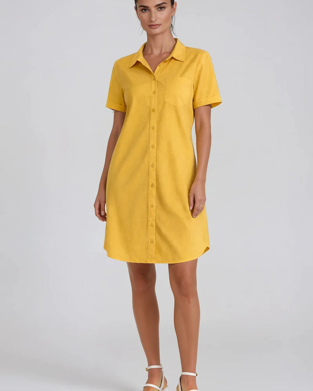 Tencel Midi Dress In Lemon