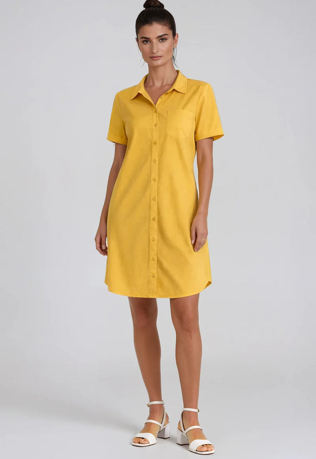 Tencel Midi Dress In Lemon
