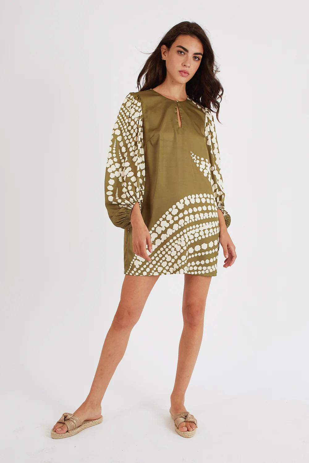 THE ODES MIA DRESS IN OLIVE