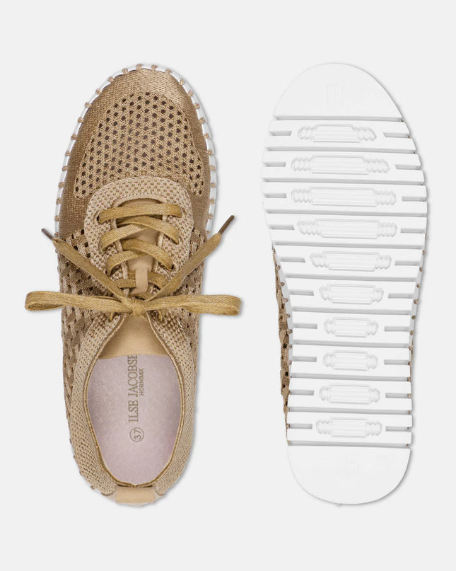 Tulip Flats With Laces - Latte White