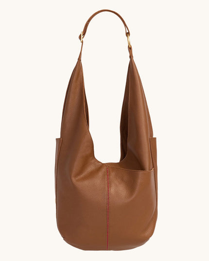 Tom Zip Mahogany Pebble Lg