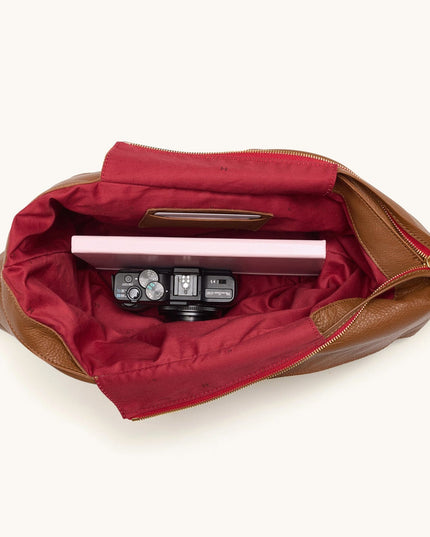 Tom Zip Mahogany Pebble Lg