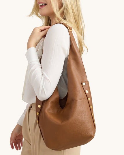 Tom Zip Mahogany Pebble Lg