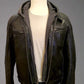 Leather Biker Jacket w/ Removable Hoodie