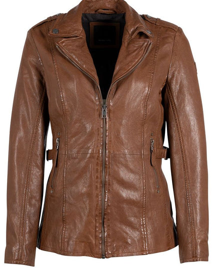 Mauritius Leather jacket. Longline lambskin leather jacket. Women's leather. Mackinac Island clothing store