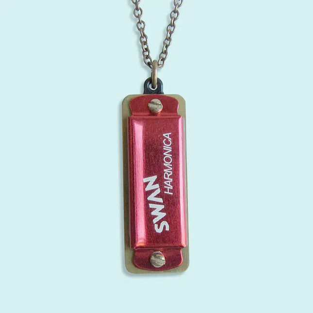 Harmonica Necklace Red