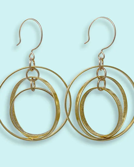 Golden Astrolabe Earrings