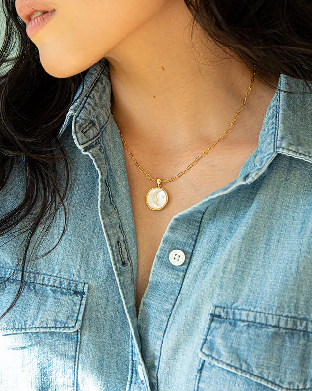 Pearl Man-in-The-Moon Necklace