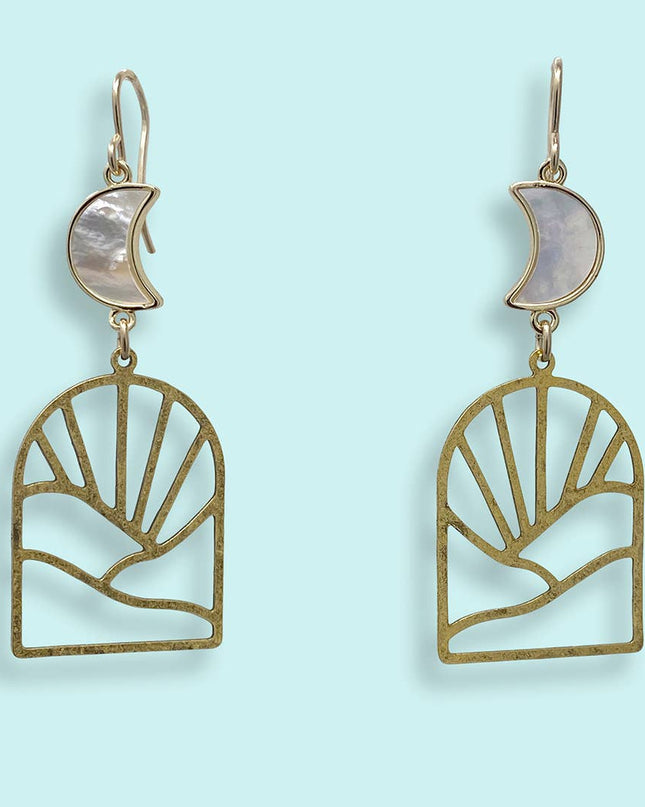 Pearl Moon Window Earrings