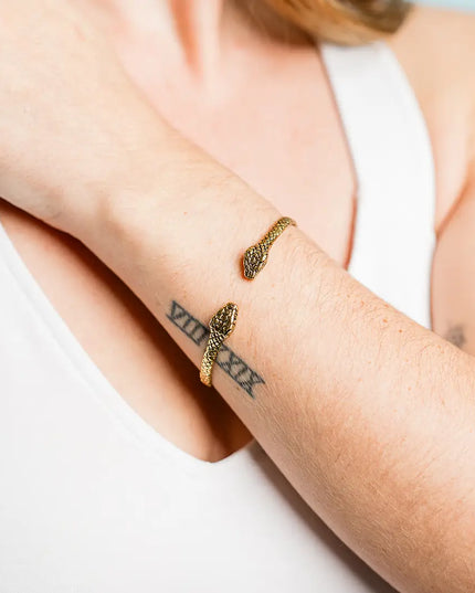 Gold Snake Cuff Bracelet