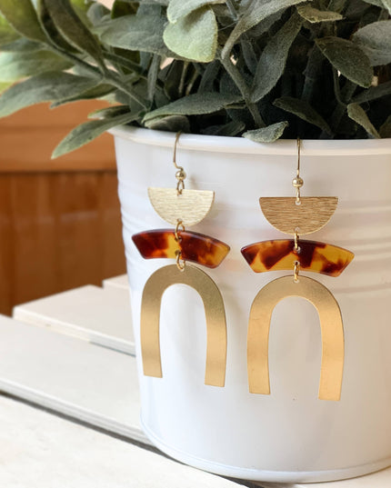 Brass Arch With Acetate Connector: Amber Tortoiseshell