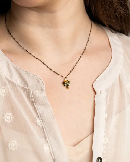 Golden Mushroom Necklace