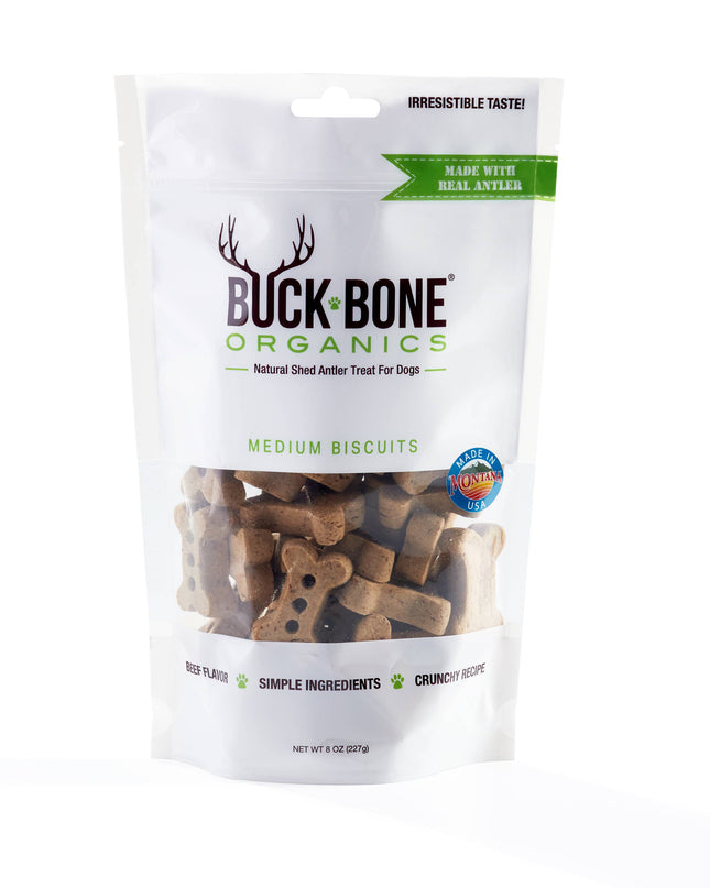 Natural Antler Dog Biscuits, Made with Real Antler 8 oz Bag