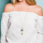 Labradorite and Compass Necklace: 28 Inch