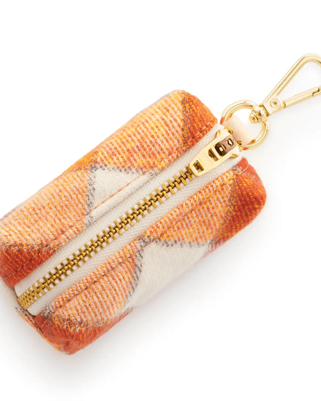 Pumpkin Spice Plaid Flannel Waste Bag Holder