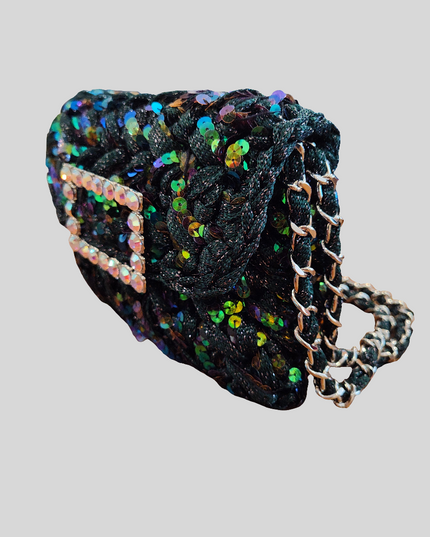NANA LAME SEQUINS, CRYSTAL  BOUCLE DARK GREEN