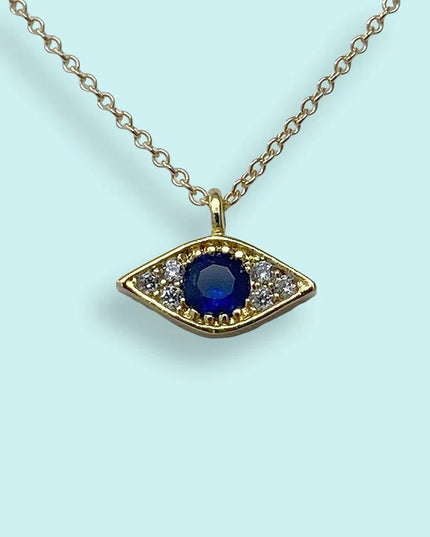 Blue Crystal Evil Eye Necklace