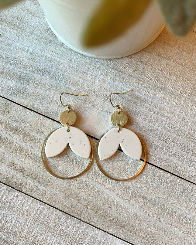 Tulip - Polymer Clay Dangle: Off White