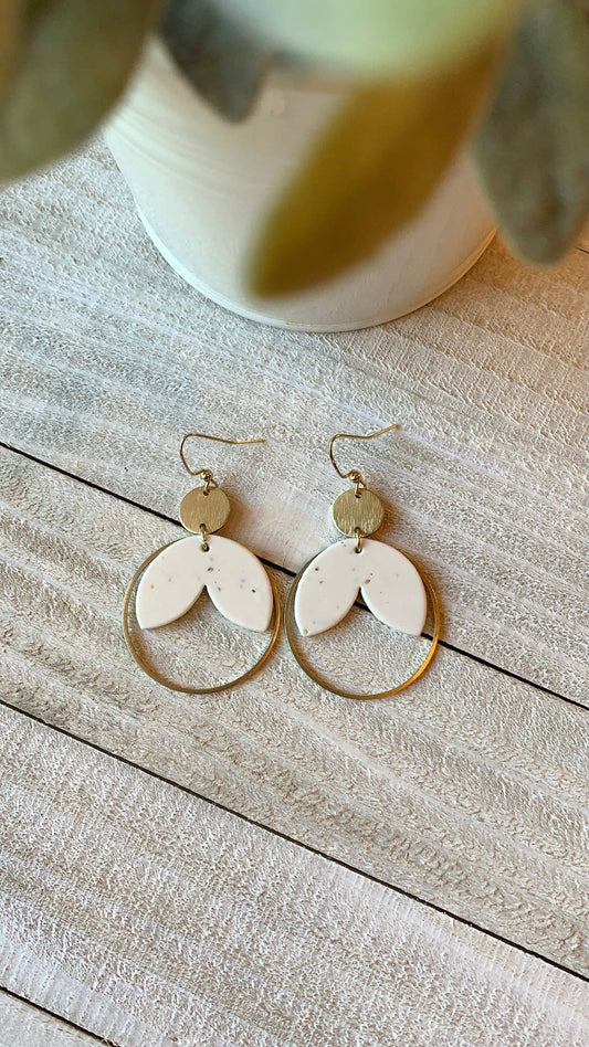 Tulip - Polymer Clay Dangle: Off White