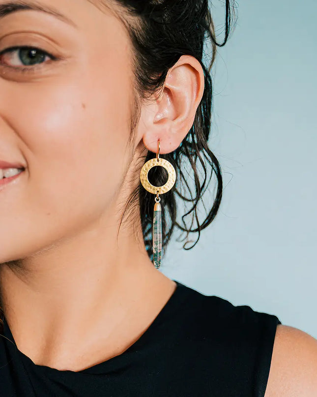 Moss Agate Drop Earrings