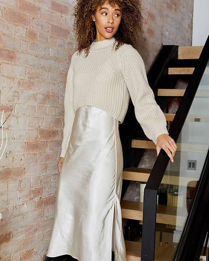 Ivory Sweater Dress Combo