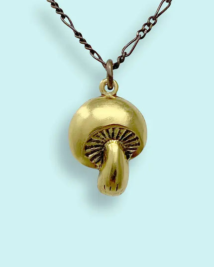 Golden Mushroom Necklace