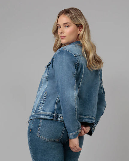 Gabriella Classic Denim Jacket Light Blue Distressed