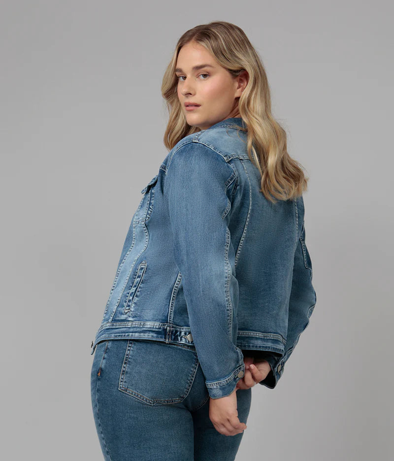 Gabriella Classic Denim Jacket Light Blue Distressed