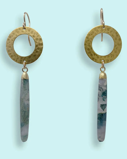 Moss Agate Drop Earrings