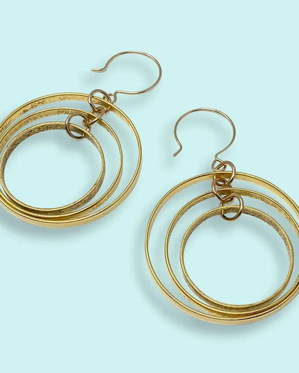 Golden Astrolabe Earrings