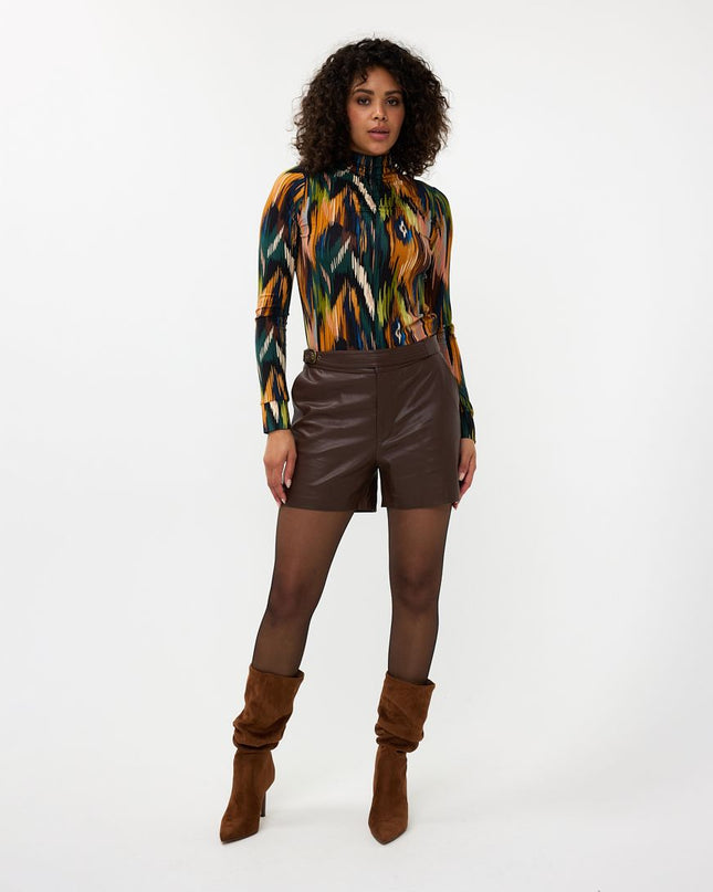 Black Vegan Leather Shorts