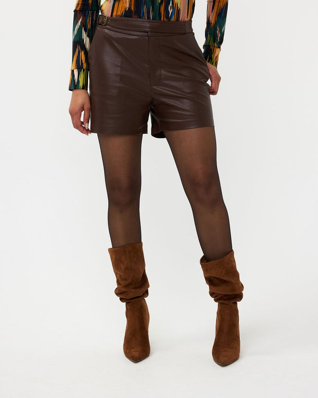 Black Vegan Leather Shorts